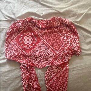 Altar'd State Red Bandana Print Top